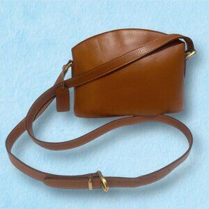 VTG Coach Madison Chapin Bag 4404 Maple Brown Textured Leather Brass 90s Italy